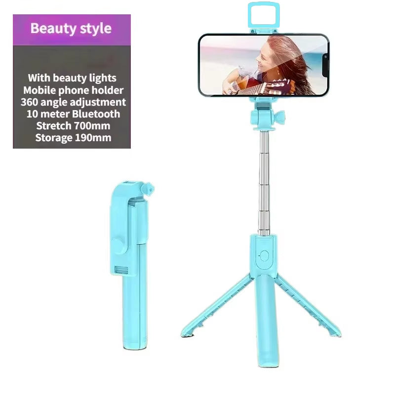 Selfie Stick Wireless Tripod Stand with Light Bluetooth Remote Extendable Tripod for Iphone Mobile Phone Tiktok Live Streaming