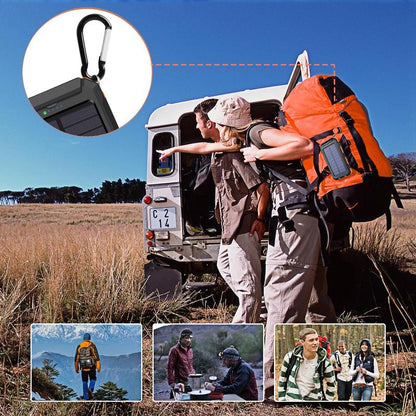 LOZE Solar Charger Power Bank 10000Mah Solar Phone Charger, Portable Charger Fast Charger Dual USB Ports Built-In LED Flashlight and Compass, IP65 Waterproof Portable Power Bank for Outdoor Activities