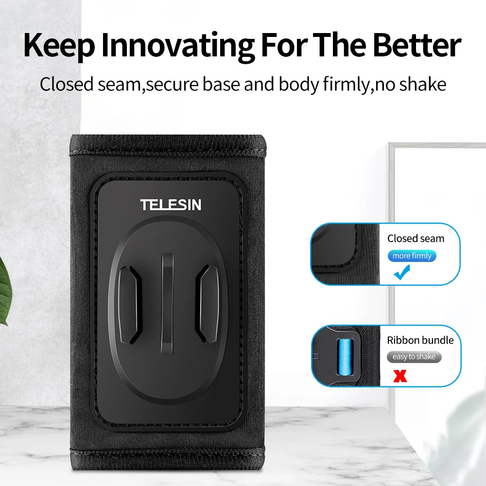 TELESIN 360° Rotation Backpack Strap Mount for  Hero 13 12 11 10 9 8 7 6 5 Insta360 SJCAM EKEN DJI Osmo Action Accessories