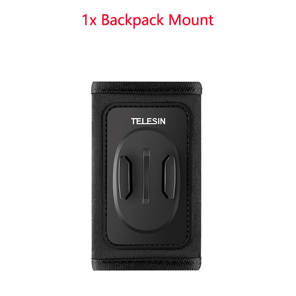 TELESIN 360° Rotation Backpack Strap Mount for  Hero 13 12 11 10 9 8 7 6 5 Insta360 SJCAM EKEN DJI Osmo Action Accessories