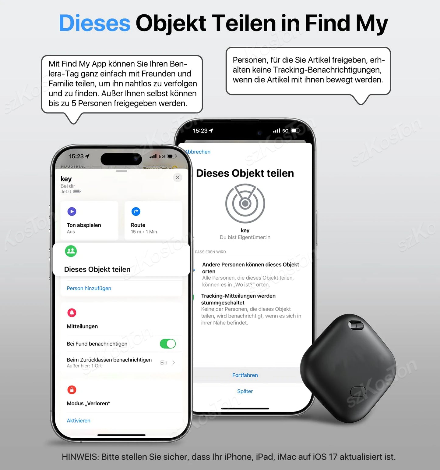 Mini GPS Tracker Compatible with Ios Find My APP Dog Cat Locator Child Finder Pet & Car Lost Tracker Smart Itag with Keychain