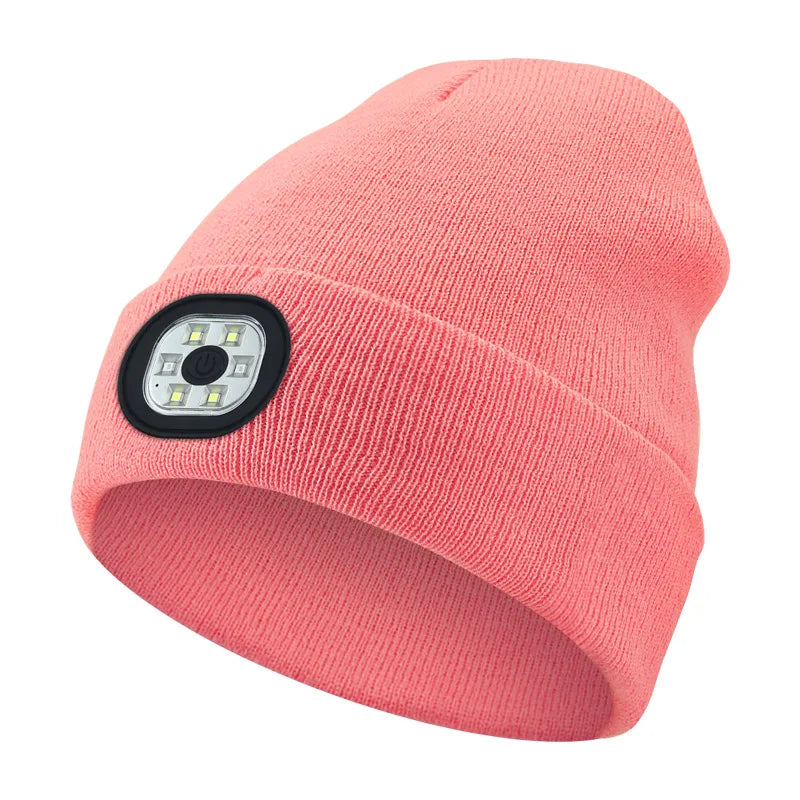 3-In-1 Function Bluetooth Beanie, Bluetooth Beanie with Light, Unisex 6 LED USB Rechargeable with Cordless Headphones Beanie