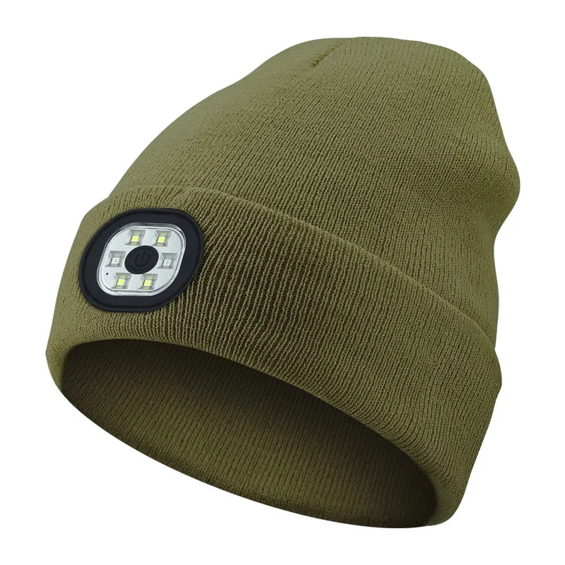 3-In-1 Function Bluetooth Beanie, Bluetooth Beanie with Light, Unisex 6 LED USB Rechargeable with Cordless Headphones Beanie