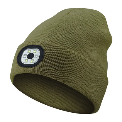 3-In-1 Function Bluetooth Beanie, Bluetooth Beanie with Light, Unisex 6 LED USB Rechargeable with Cordless Headphones Beanie