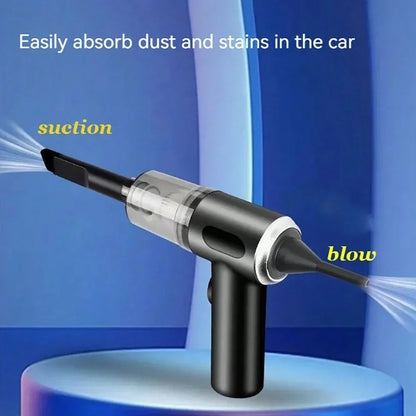 1Pc Wireless Vacuum Cleaner Dual Use for Home and Car 120W High Power Powerful Vacuum Cleaner Black