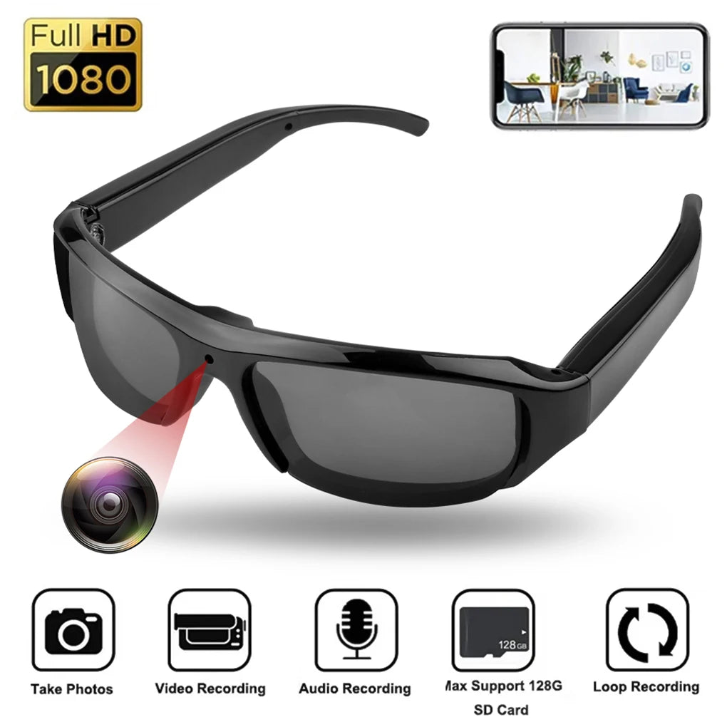 Wearable HD 1080P Mini Glasses Camera Portable Outdoor Security Sports DV DVR Video Recorder Surveillance Camcorder for Driving