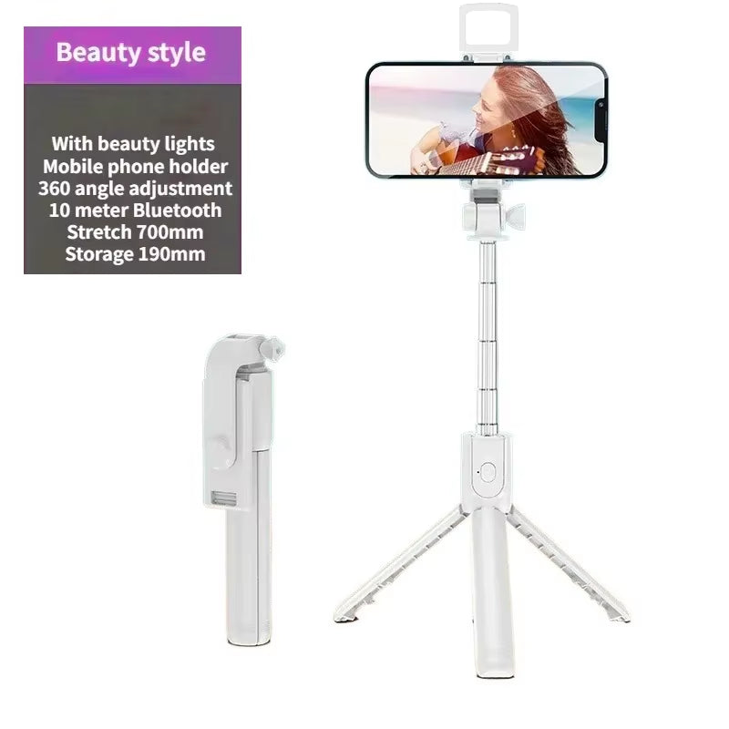 Selfie Stick Wireless Tripod Stand with Light Bluetooth Remote Extendable Tripod for Iphone Mobile Phone Tiktok Live Streaming