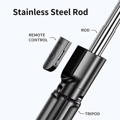 Selfie Stick Wireless Tripod Stand with Light Bluetooth Remote Extendable Tripod for Iphone Mobile Phone Tiktok Live Streaming