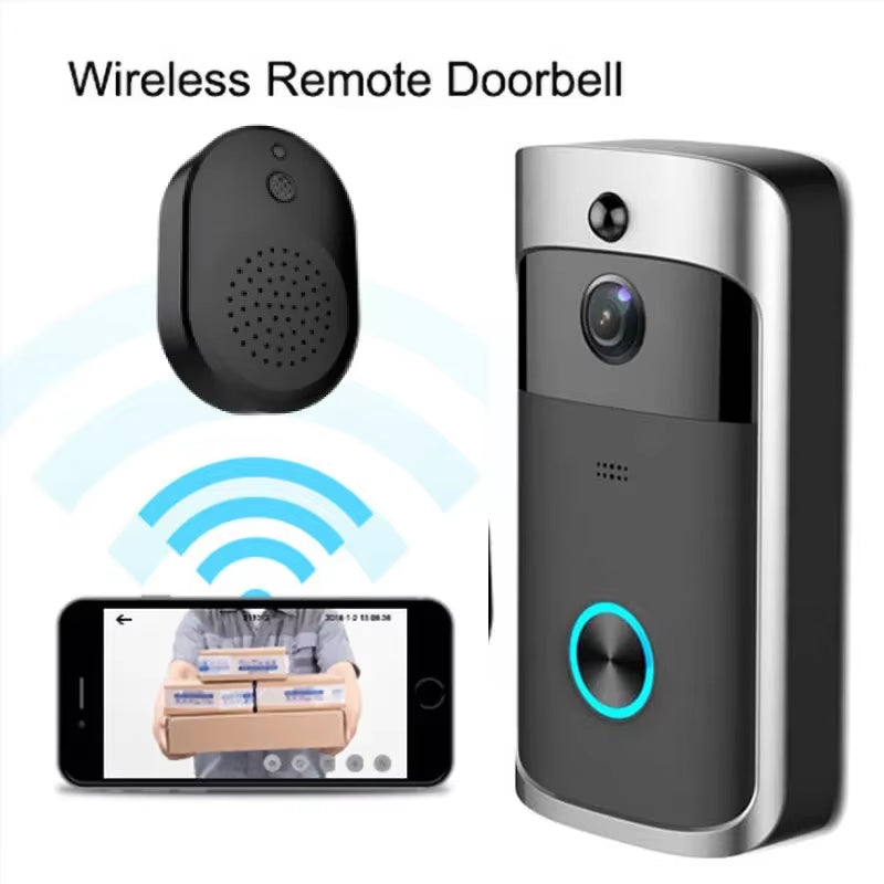 Video Doorbell Camera HD IR Alarm Wifi Doorbell Wireless Operated Motion Detector Audio & Speaker Night Vision for Ios & Android